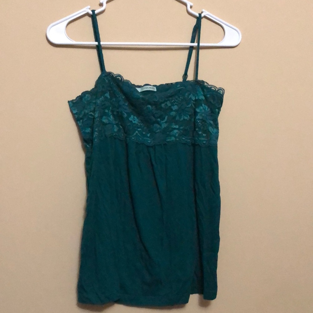 Teal cami with lace